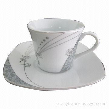 12-piece Square Shape Coffee Cup and Saucer Set